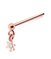 Rings Flower Shaped Silver Straight  Nose Stud NSKA-442